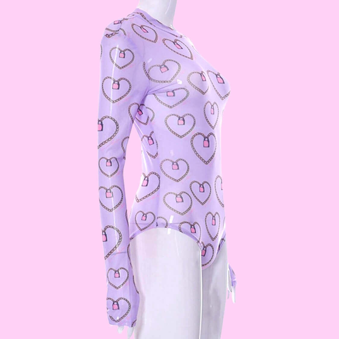 Heart Chain Sheer Bodysuit