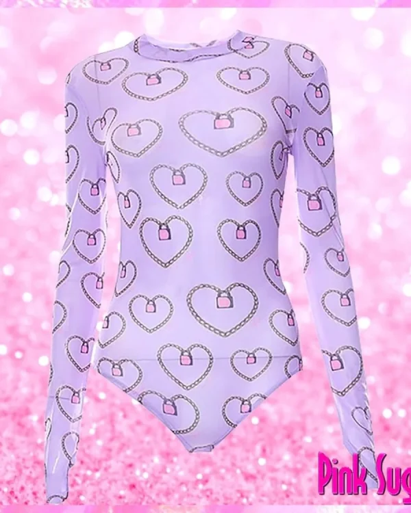 Heart Chain Sheer Bodysuit