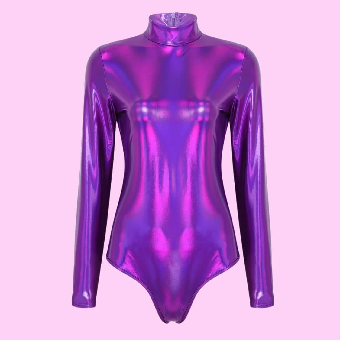Latex Bodysuit Holo Purple
