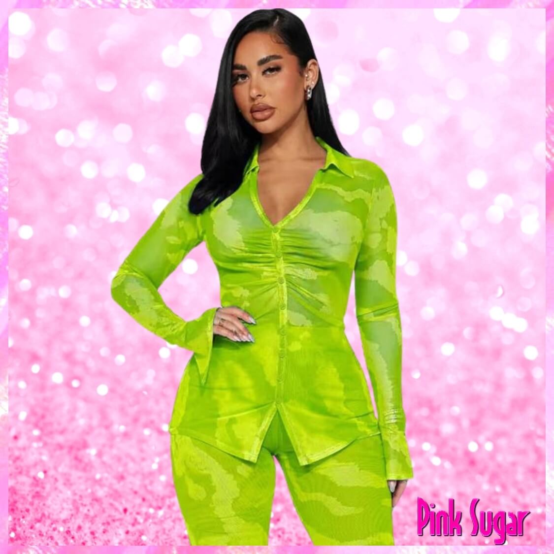 Mesh Pant Set Lime