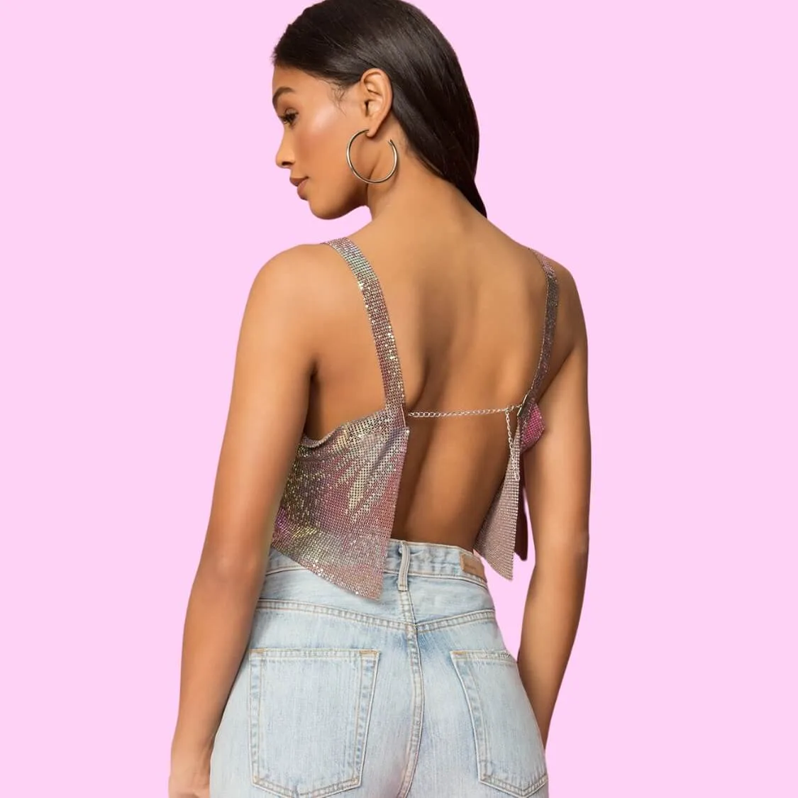 Metal Mesh Crop Top