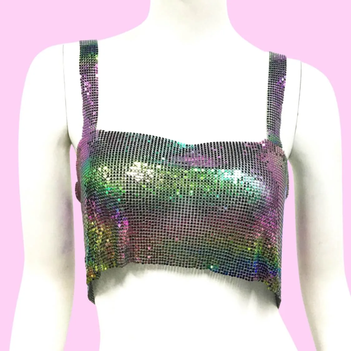 Metal Mesh Crop Top