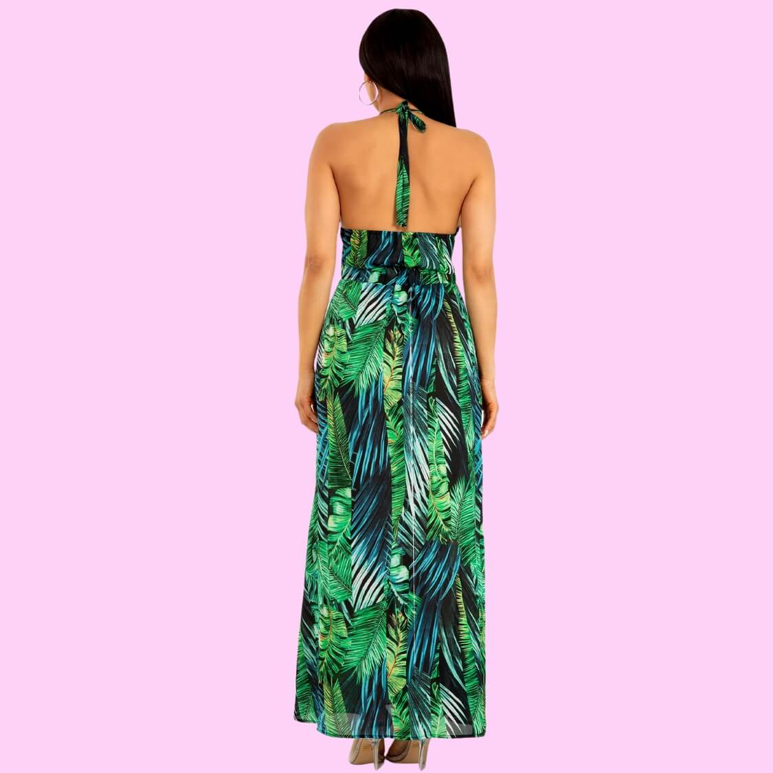 Palm Leaves Maxi Dress