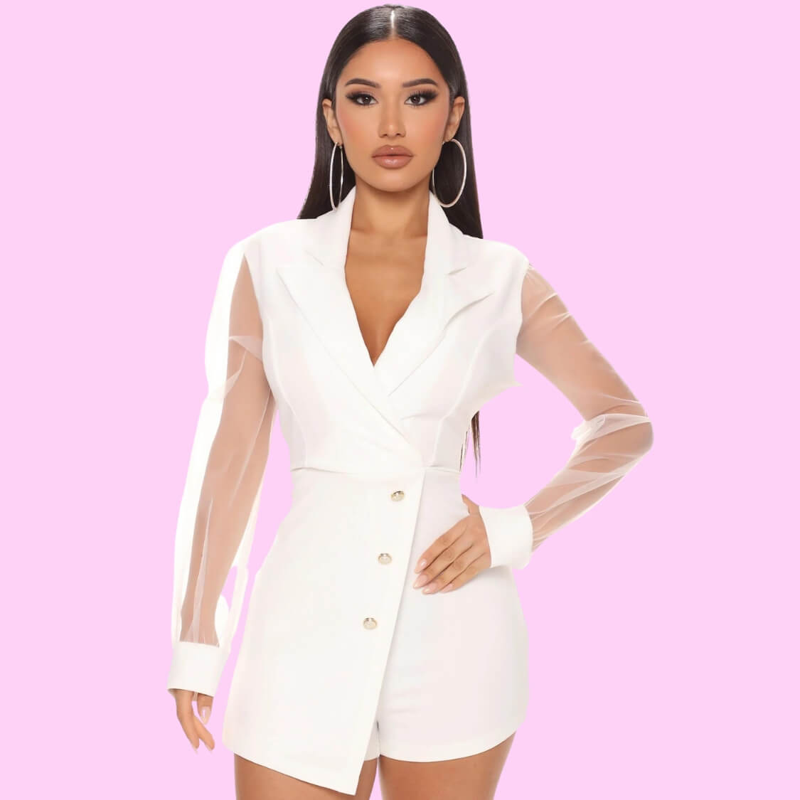 Blazer Romper White