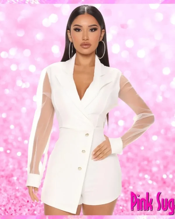 Blazer Romper White