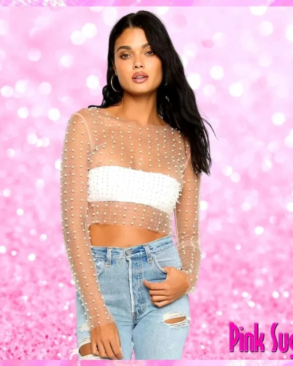 Pearl Mesh Top