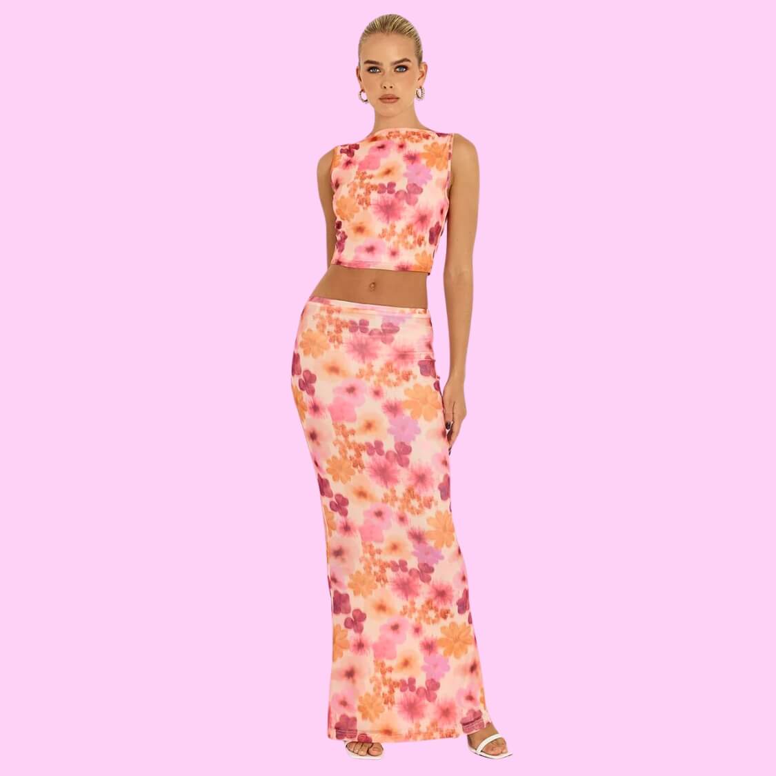 Peony Floral 2pc Maxi Dress