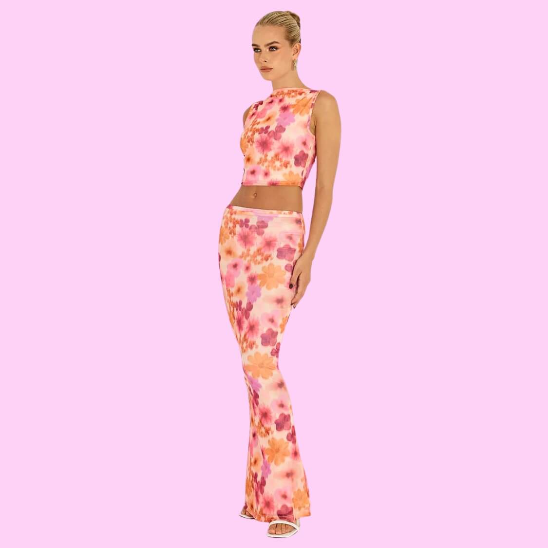 Peony Floral 2pc Maxi Dress