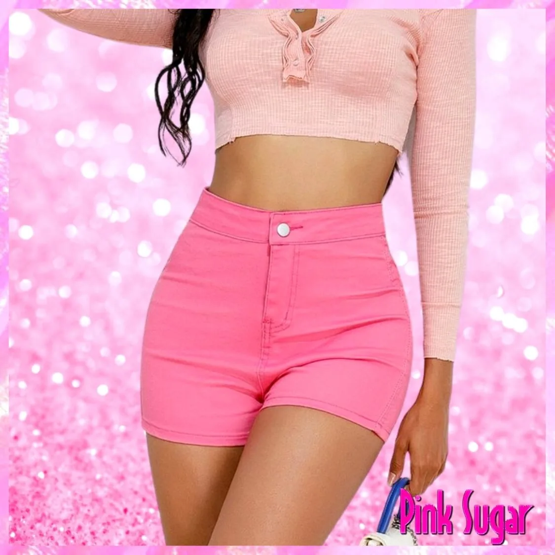 Pink Denim Shorts