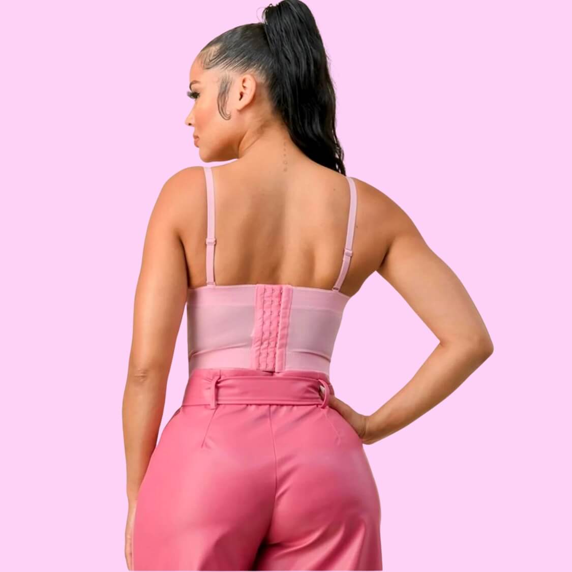Pink Rhinestone Corset Top