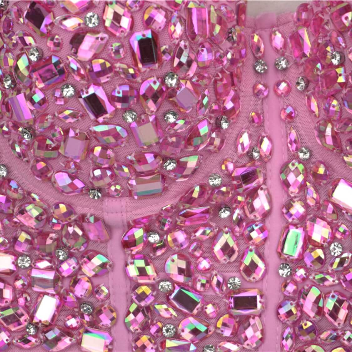 Pink Rhinestone Corset Top