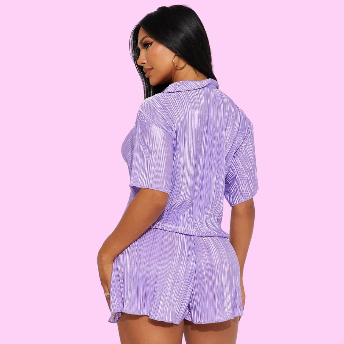 Plisse Short Set