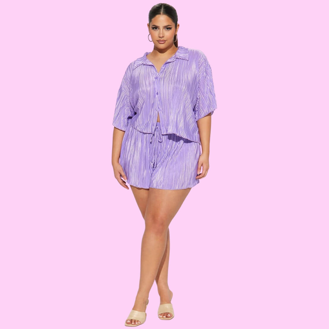 Plisse Short Set