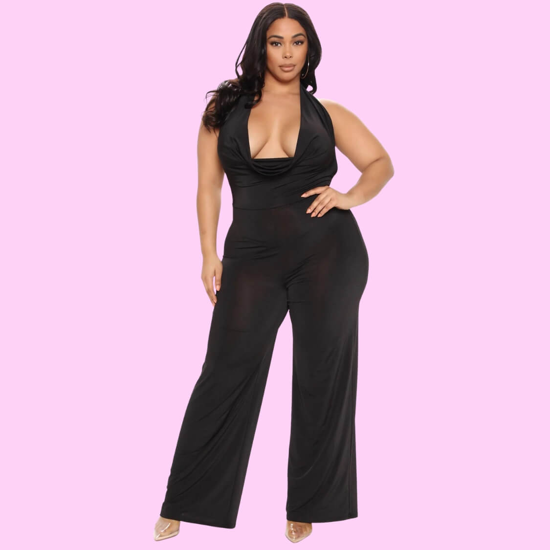 Plunging Backless Jumpsuit