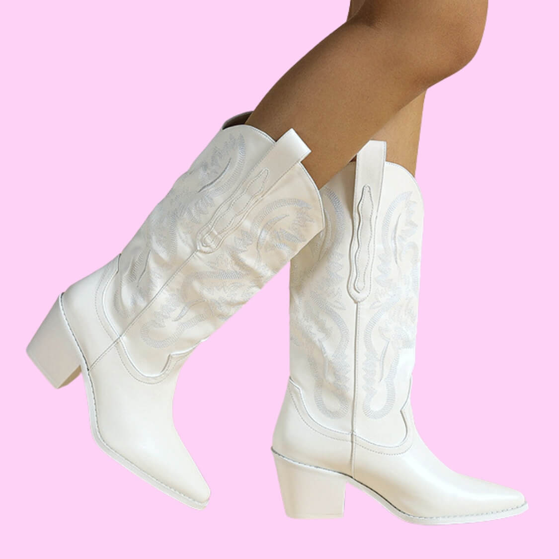 Pure White Country Western Boots