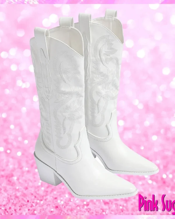 Pure White Country Western Boots