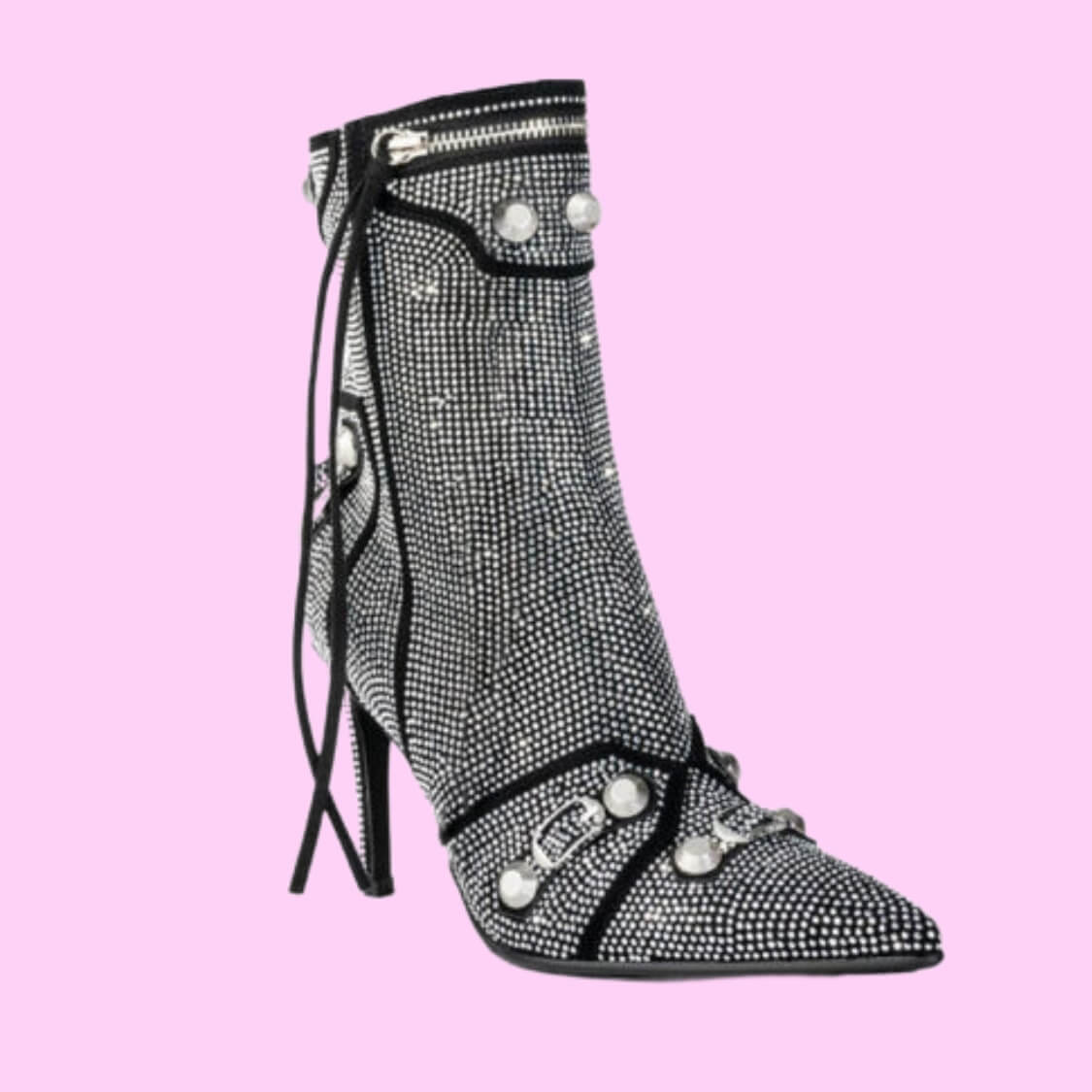Rhinestone Stiletto Ankle Boots