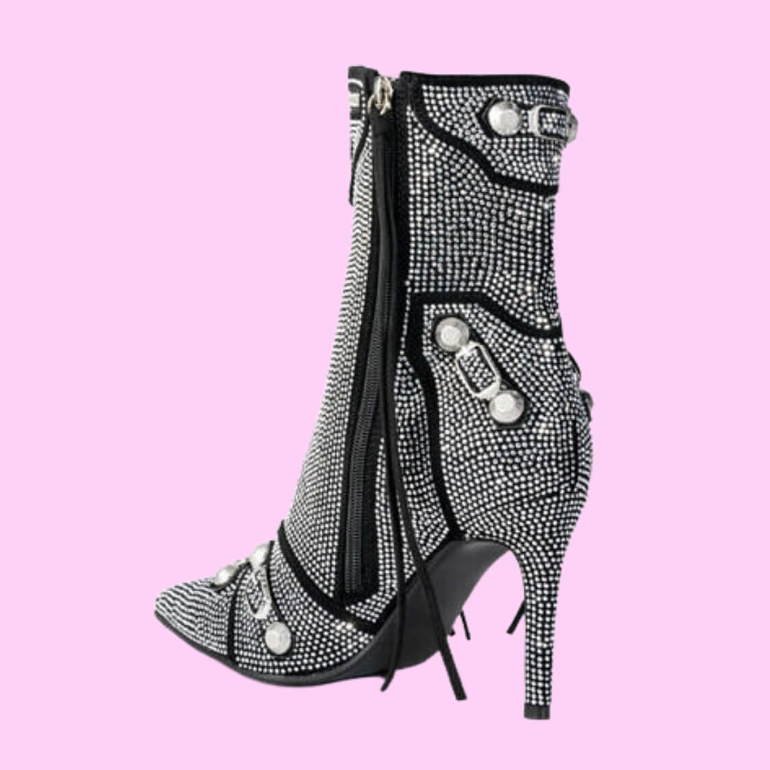 Rhinestone Stiletto Ankle Boots