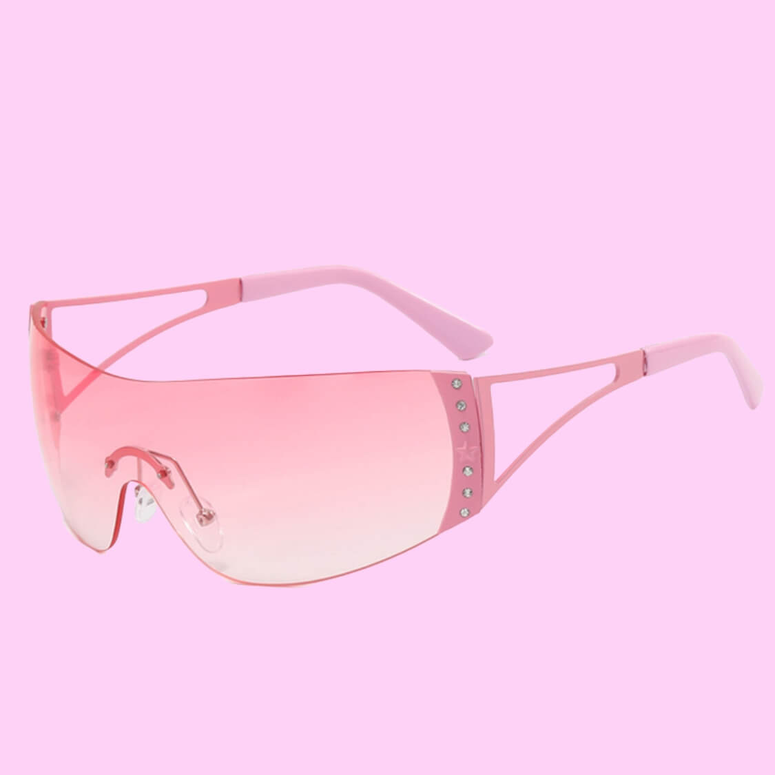 Rimless Gradient Sunglasses Pink