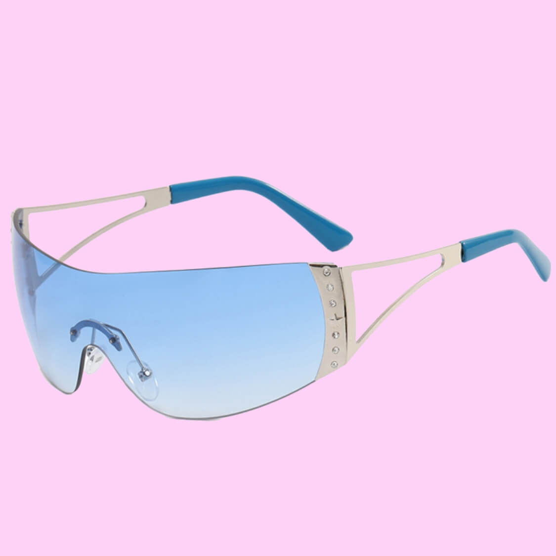 Rimless Gradient Sunglasses Blue