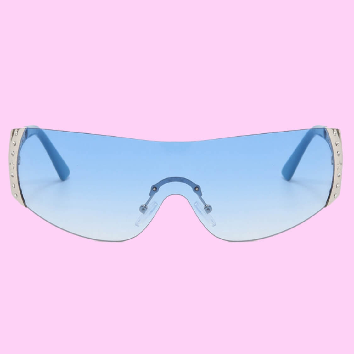 Rimless Gradient Sunglasses Blue