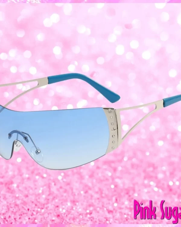 Rimless Gradient Sunglasses Blue