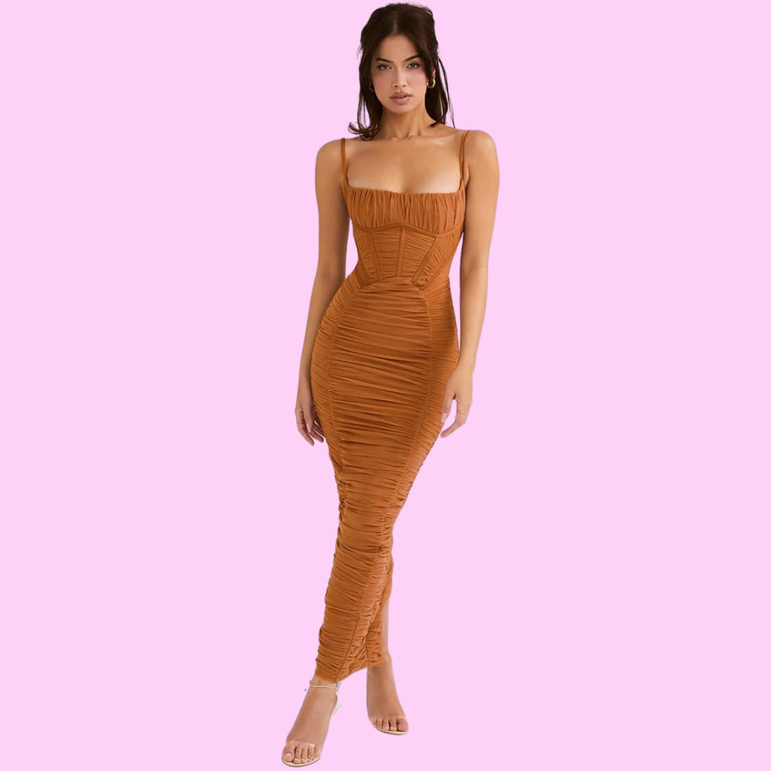 Ruched Corset Maxi Dress