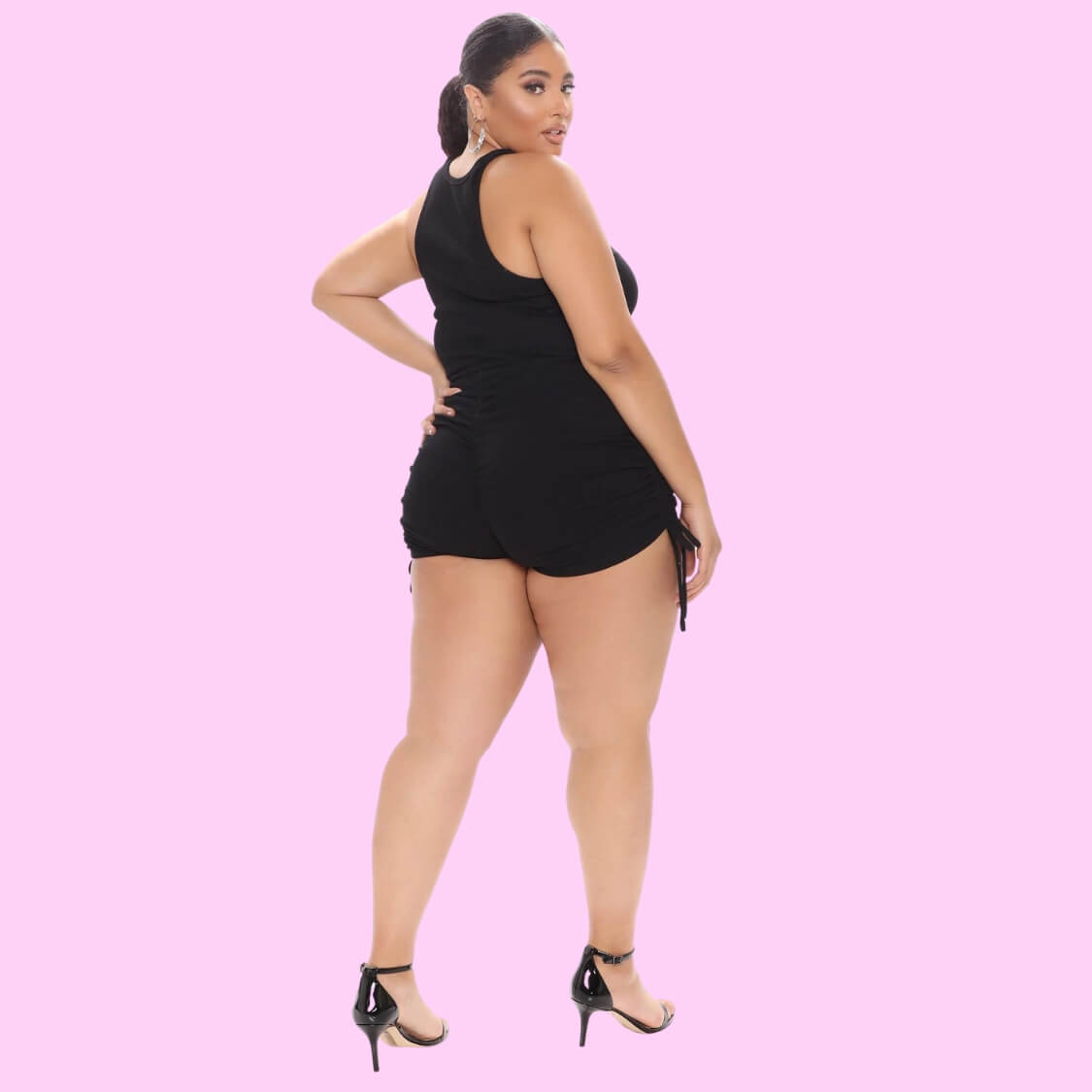 Ruched Tie Side Shorts Set