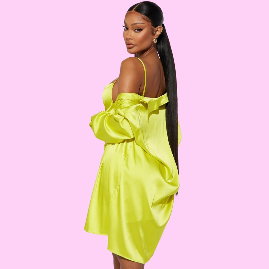 Satin Shirt Dress Set