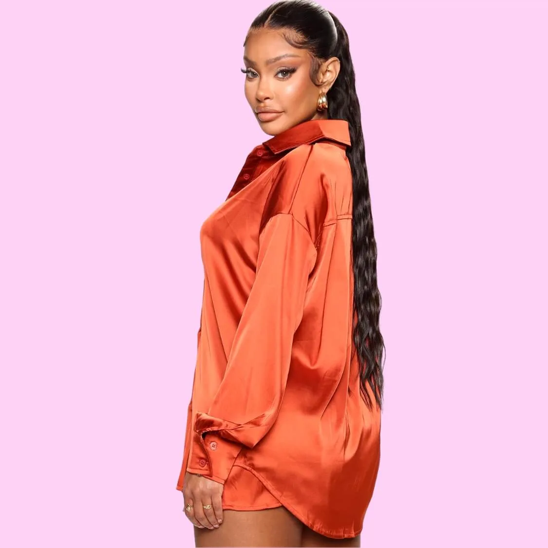 Satin Short Set Orange