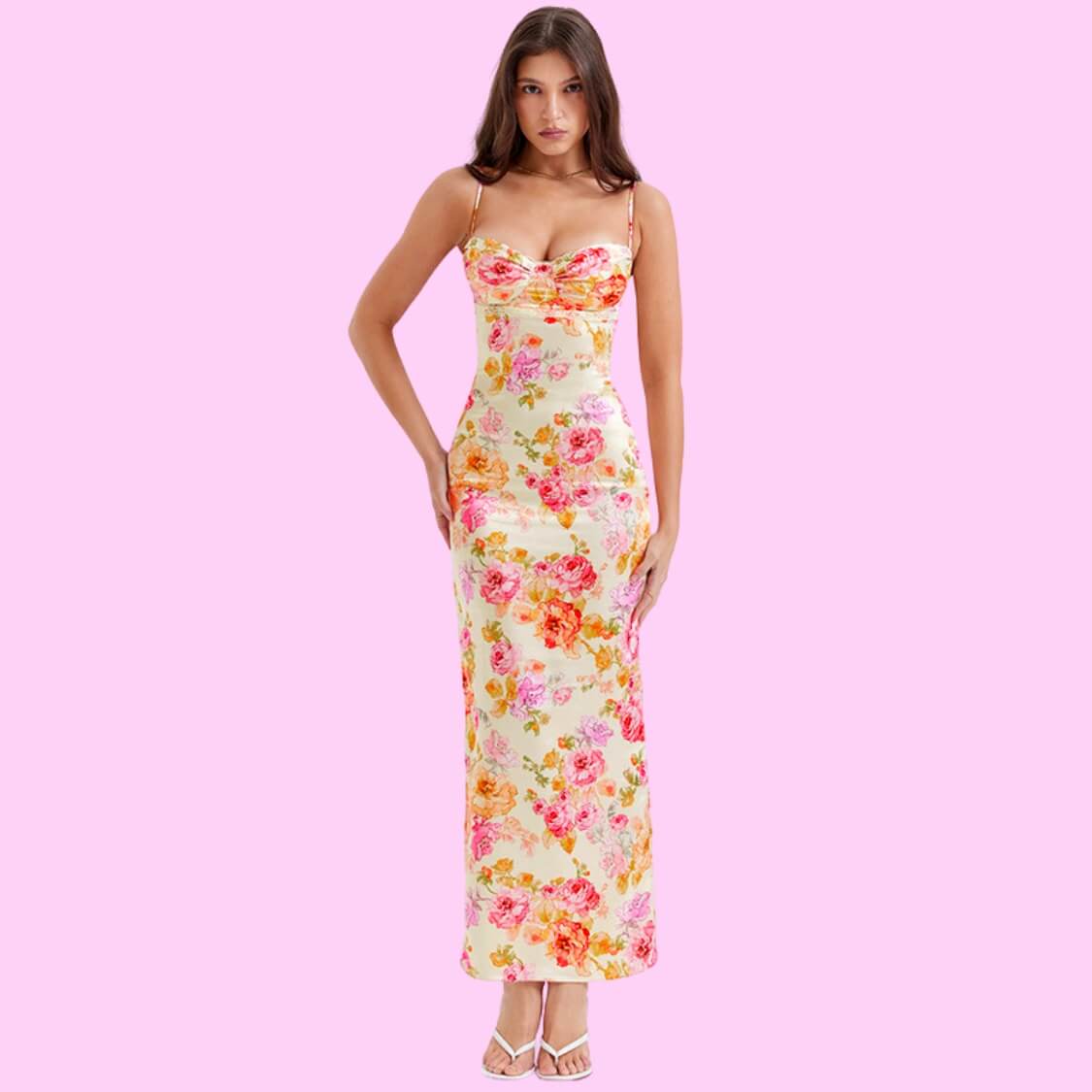 Satin Spaghetti Strap Maxi Dress