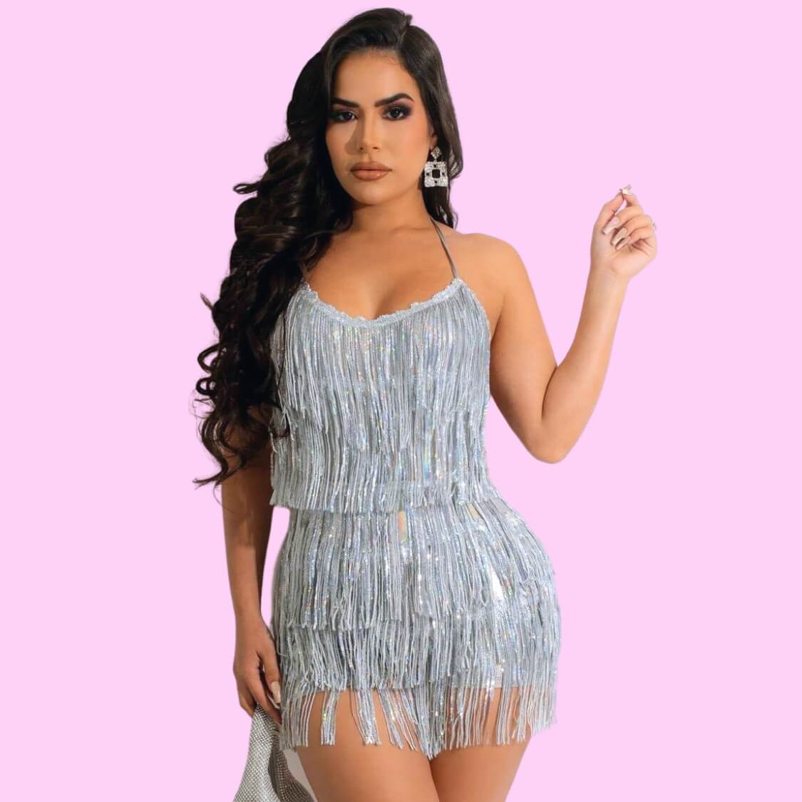 Sequin Fringe Bodysuit Romper