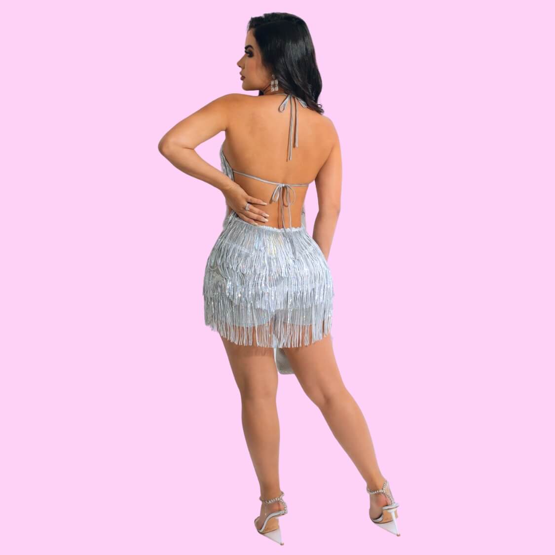 Sequin Fringe Bodysuit Romper