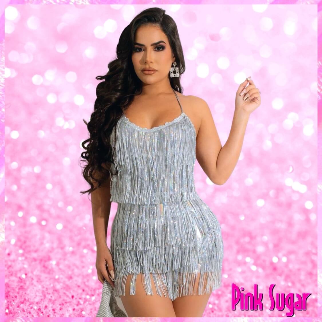 Sequin Fringe Bodysuit Romper