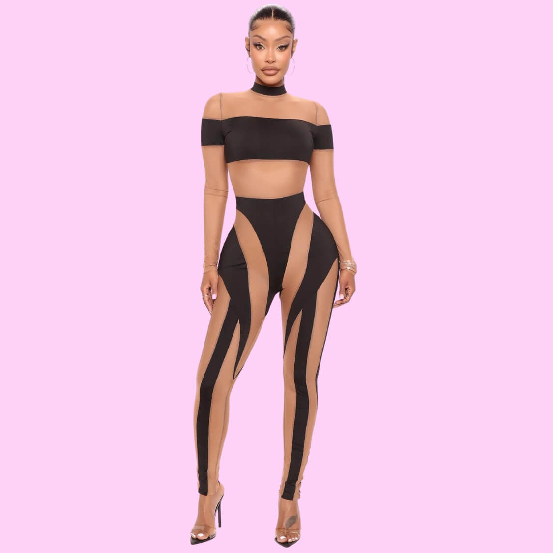 Sheer Mesh Jumpsuit