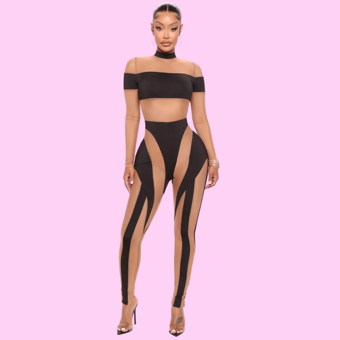 Sheer Mesh Jumpsuit