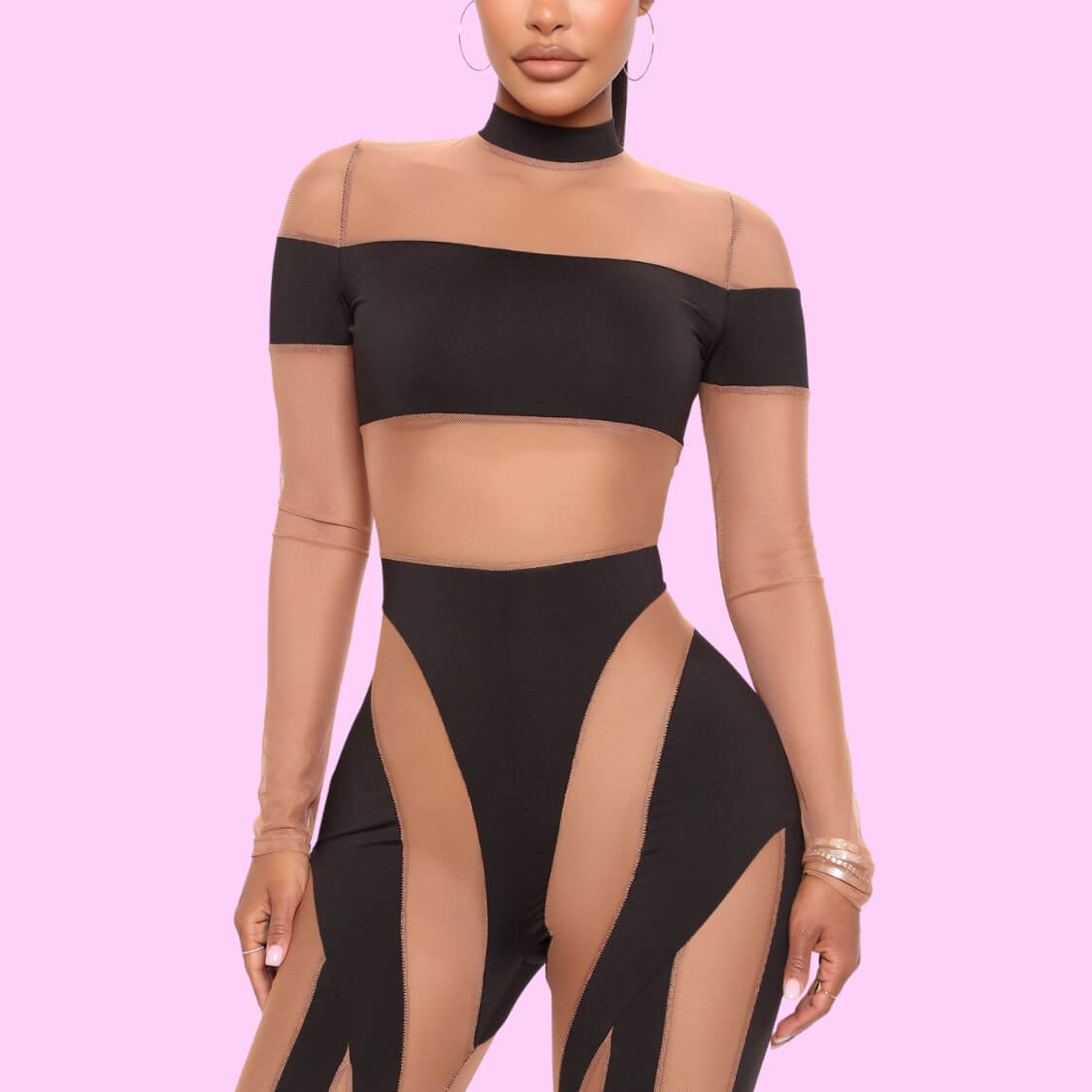 Sheer Mesh Jumpsuit