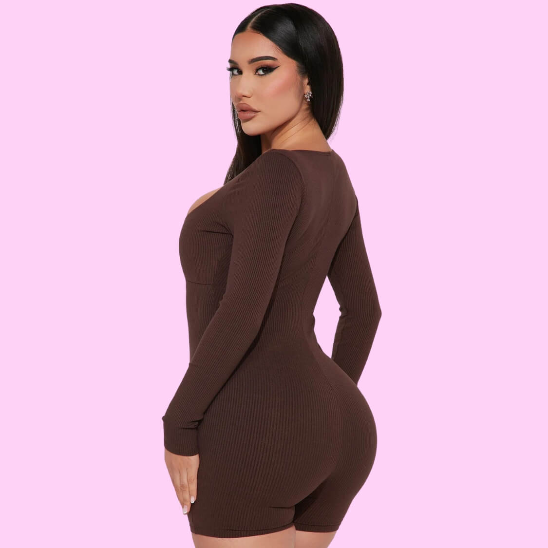 V Bar Romper Chocolate