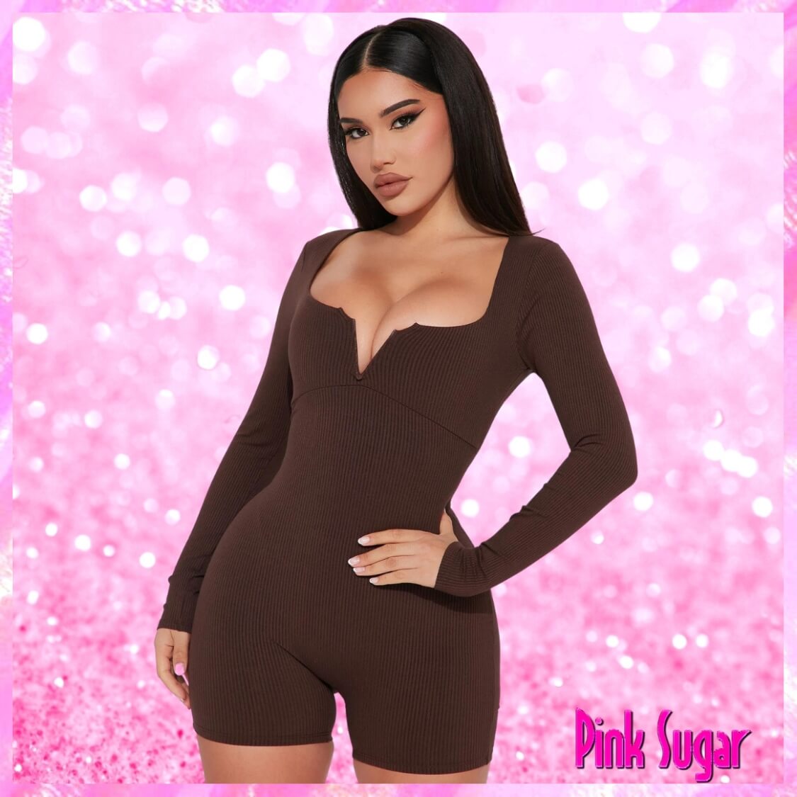 V Bar Romper Chocolate