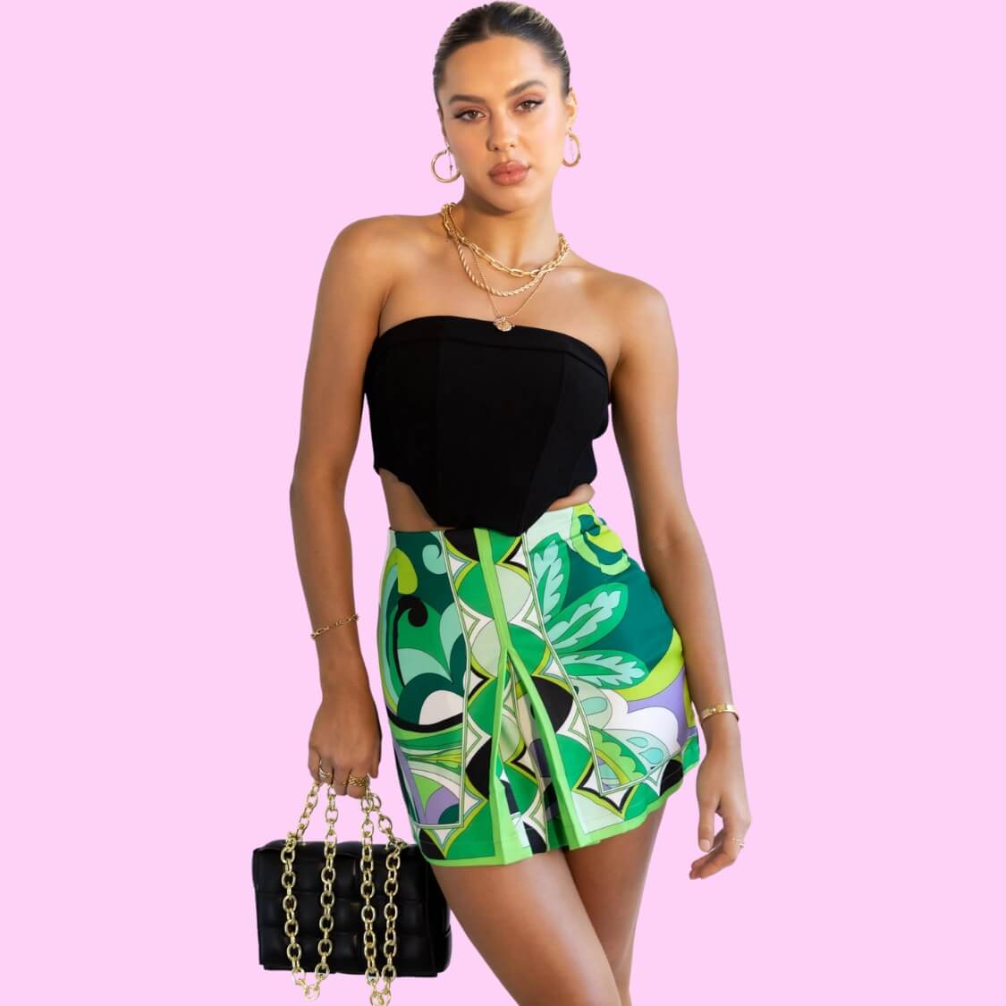 Vintage Abstract Floral Shorts