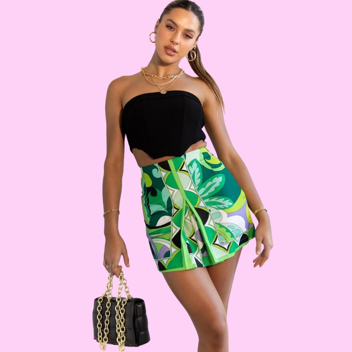 Vintage Abstract Floral Shorts