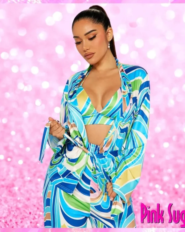 3 Piece Bralette Pants Set