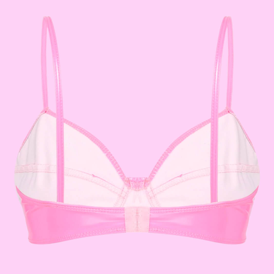 Wet look Faux Leather Bralette Pink