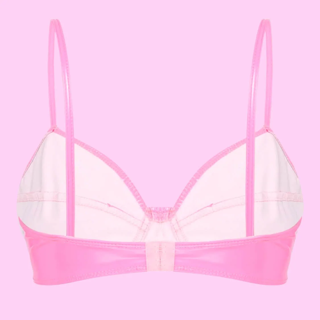 Wet look Faux Leather Bralette Pink
