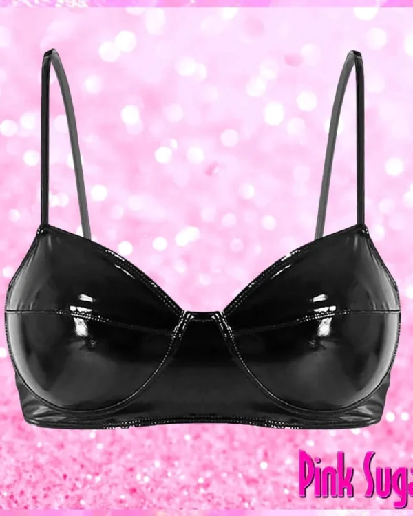 Wet look Faux Leather Bralette