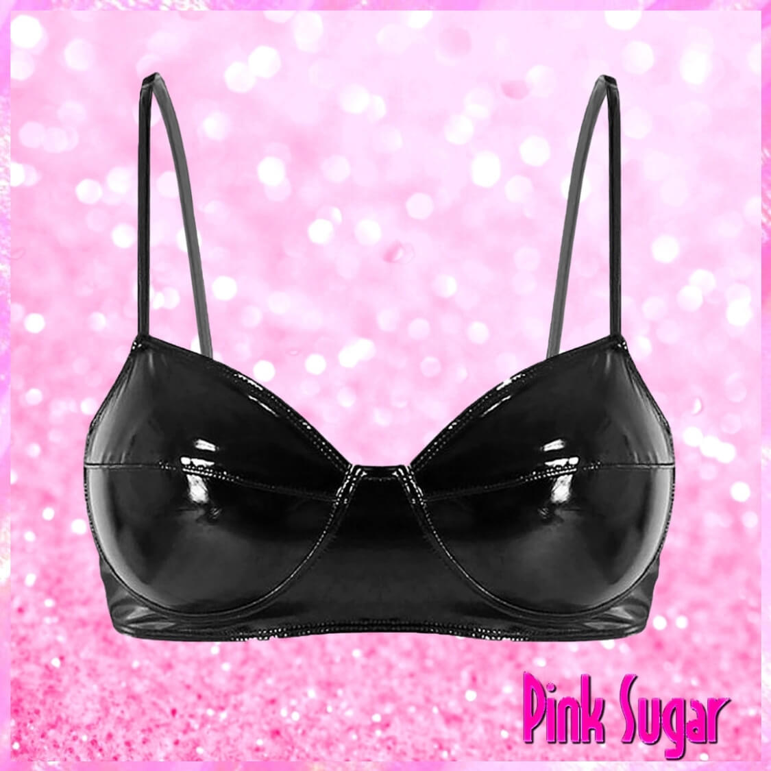 Wet look Faux Leather Bralette