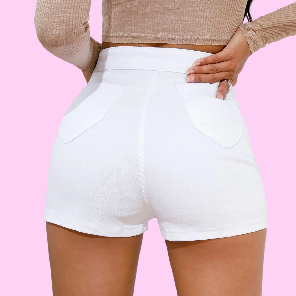 White Denim Shorts