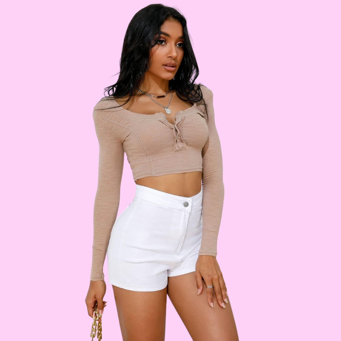 White Denim Shorts