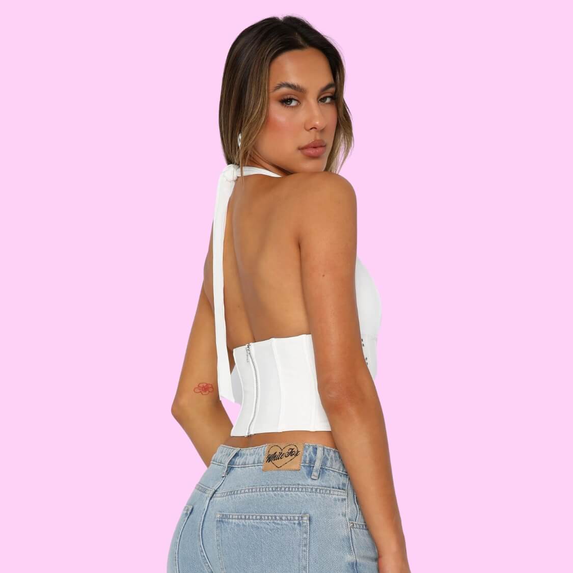 White Halter Bustier