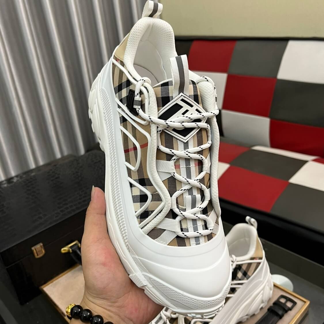 Arthur Check Monogram Sneakers